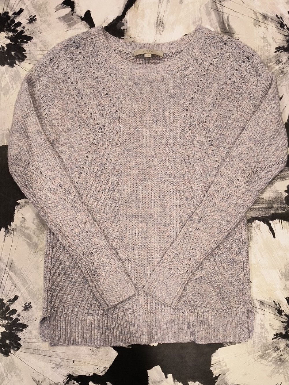 LOFT Pale Lavender Speckled Crewneck Sweater